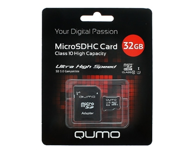 QUMO MicroSDHC Card 32GB Class 10